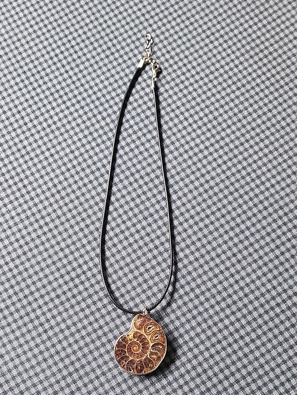 Brown Ammonite Pendant Necklace